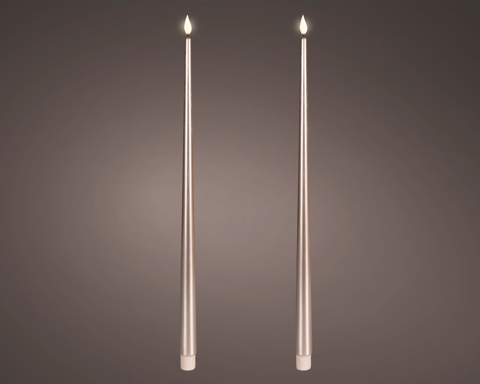 LED stolová sviečka zo strieborného vosku 42,5 cm