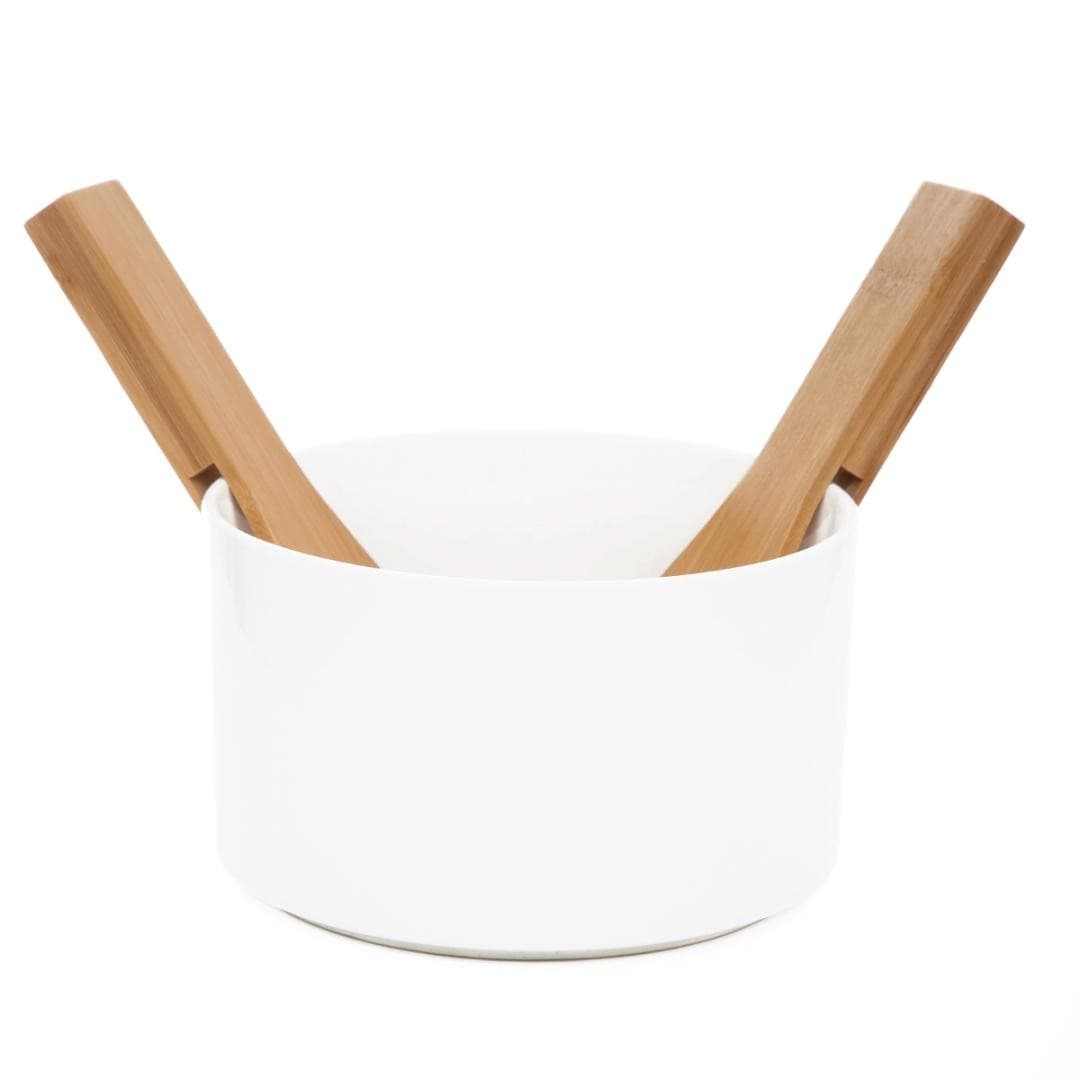Porcelánová misa B2 FINCAN s bambusovými lyžicami 17 cm