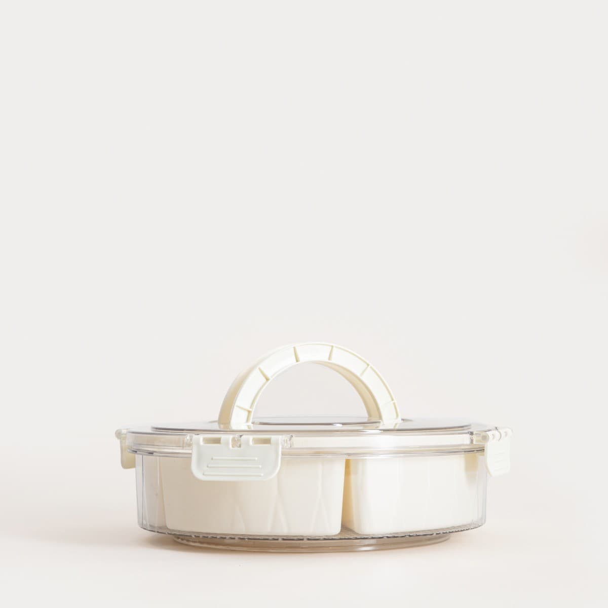 Plastový box GASPARI s vložkami okrúhly 27 × 7 cm