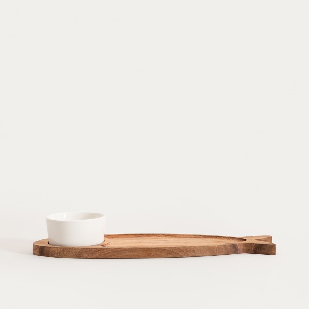 Servírovacia sada MOOKA drevená v tvare ryby 34,5 × 11,5 cm