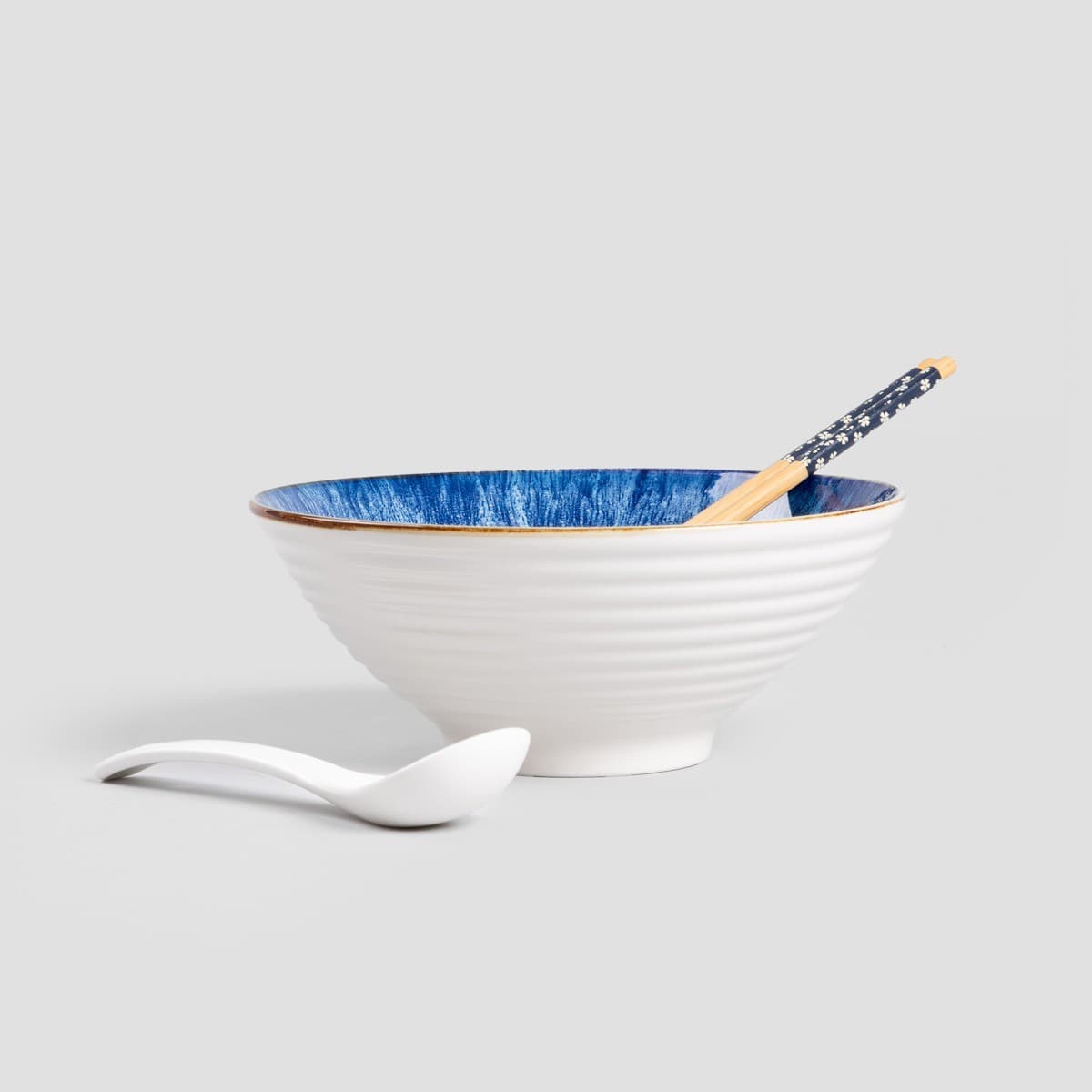 Súprava na ramen SALADO modrá s hnedým okrajom 21 cm