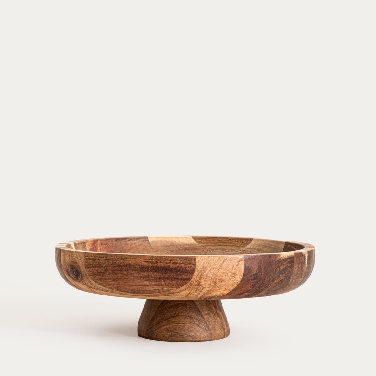 Podnos na nôžke MOOKA akáciový okrúhly 30,5 × 11 cm