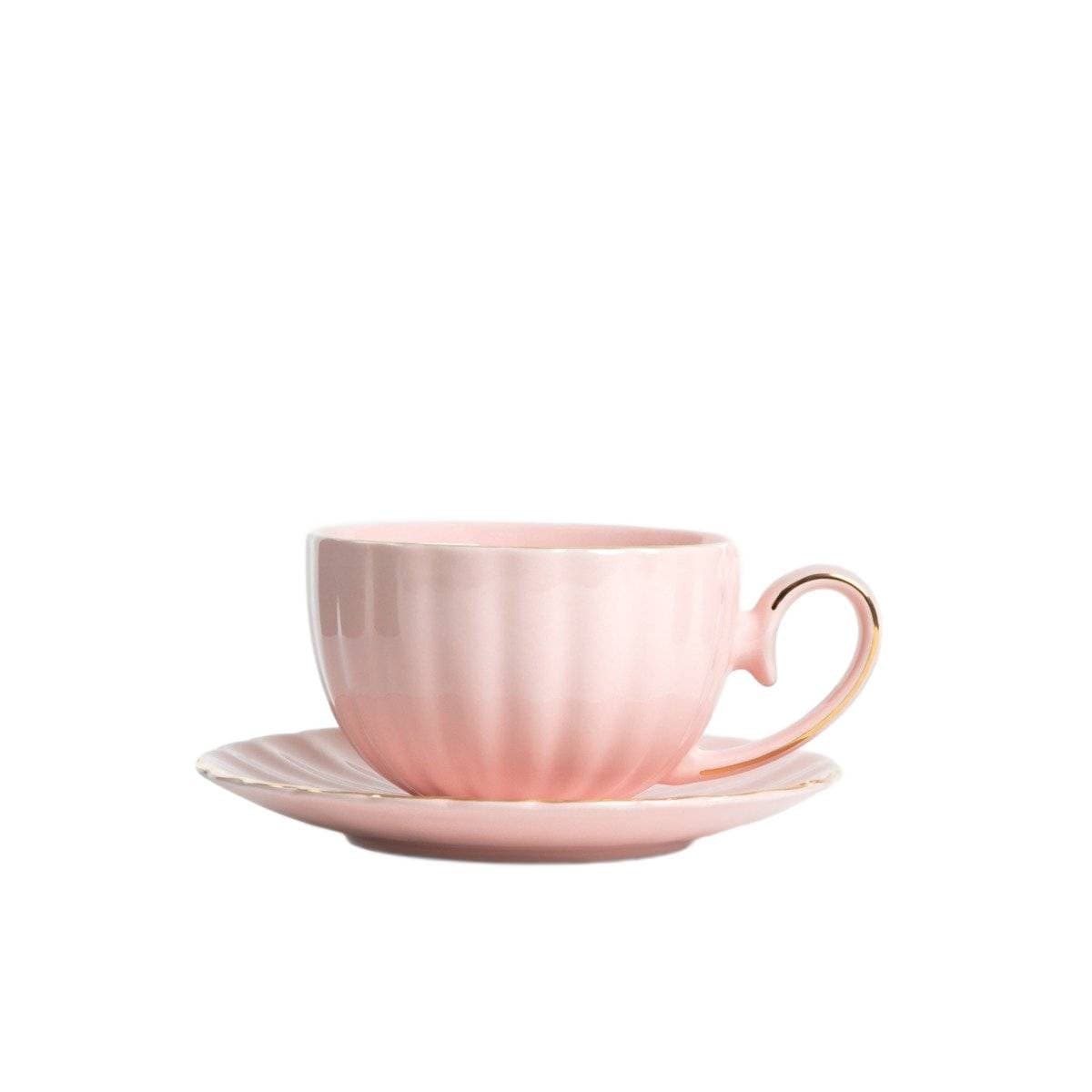 Porcelánová šálka MINA s podšálkou, červená, 0,25 l