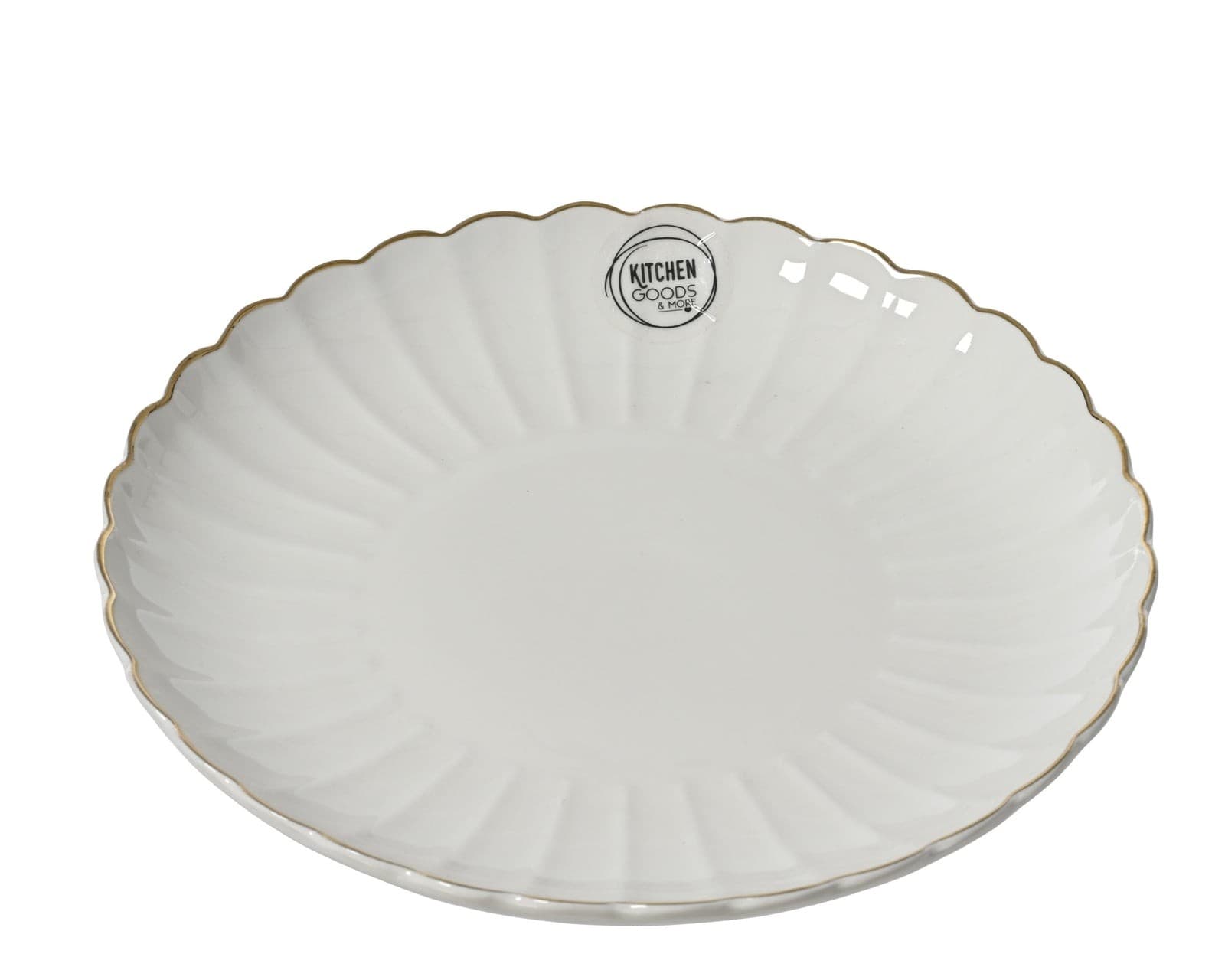 Biely porcelánový raňajkový tanier 20,3 cm so zlatým okrajom
