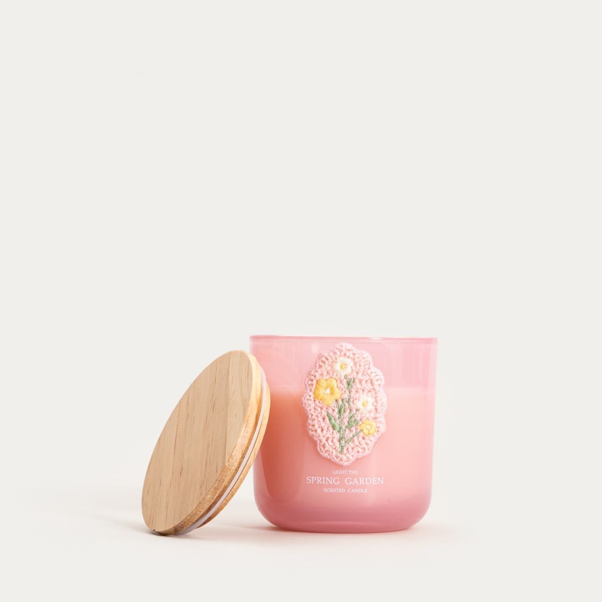 HOMLA CROHET vonná sviečka Spring Garden ružová 300 g