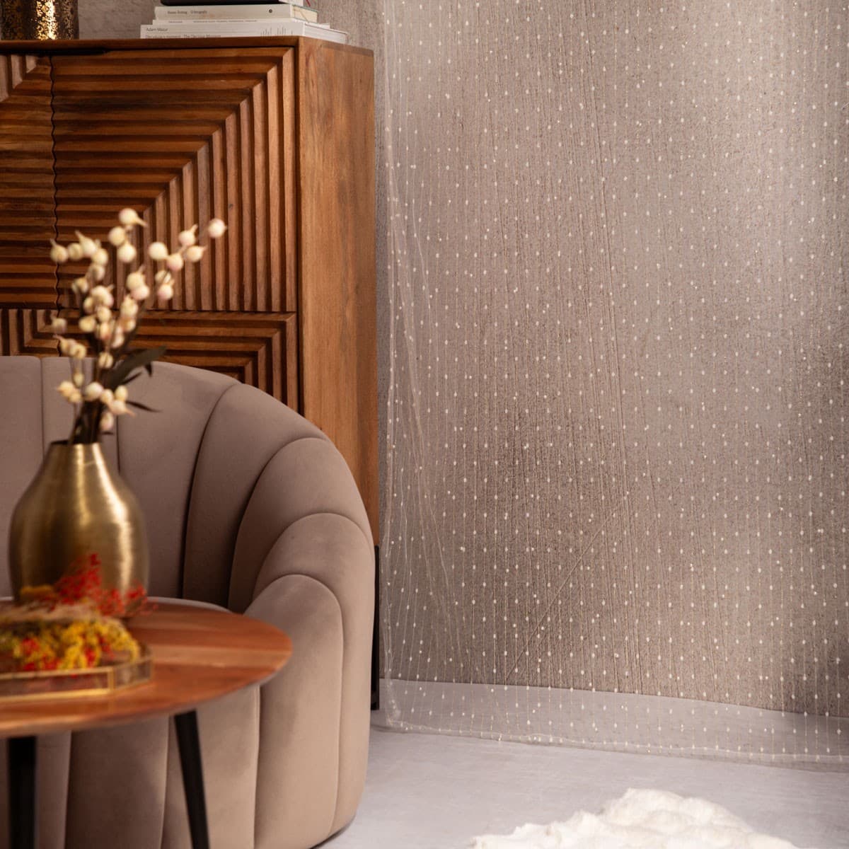 Záves ESSENTIALS shangri-la biely s páskou 140 × 250 cm